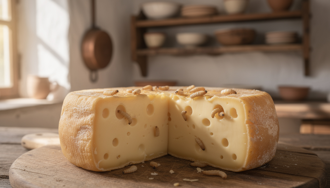 découvrez le casu marzu, ce fromage corse controversé, son histoire unique et son processus de fabrication exceptionnel, incluant l'utilisation de larves pour une texture et un goût uniques.